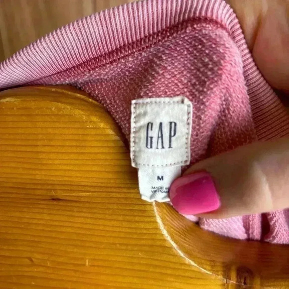 GAP Striped Boxy Scoop Neck ‘Worn’ look Washed Out Pink-Red Color Size M - Picture 3 of 8